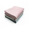 Pastel Blue Pink Beige Nuede Solid Color Custom Logo Hygiene Foldable Easy Care Durable Pilates Reformer Mat With Suede Bag