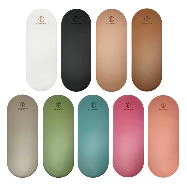 High End Multi Color Plain Solid Color PU Rubber Oval Shape Yoga Mat With Custom Logo