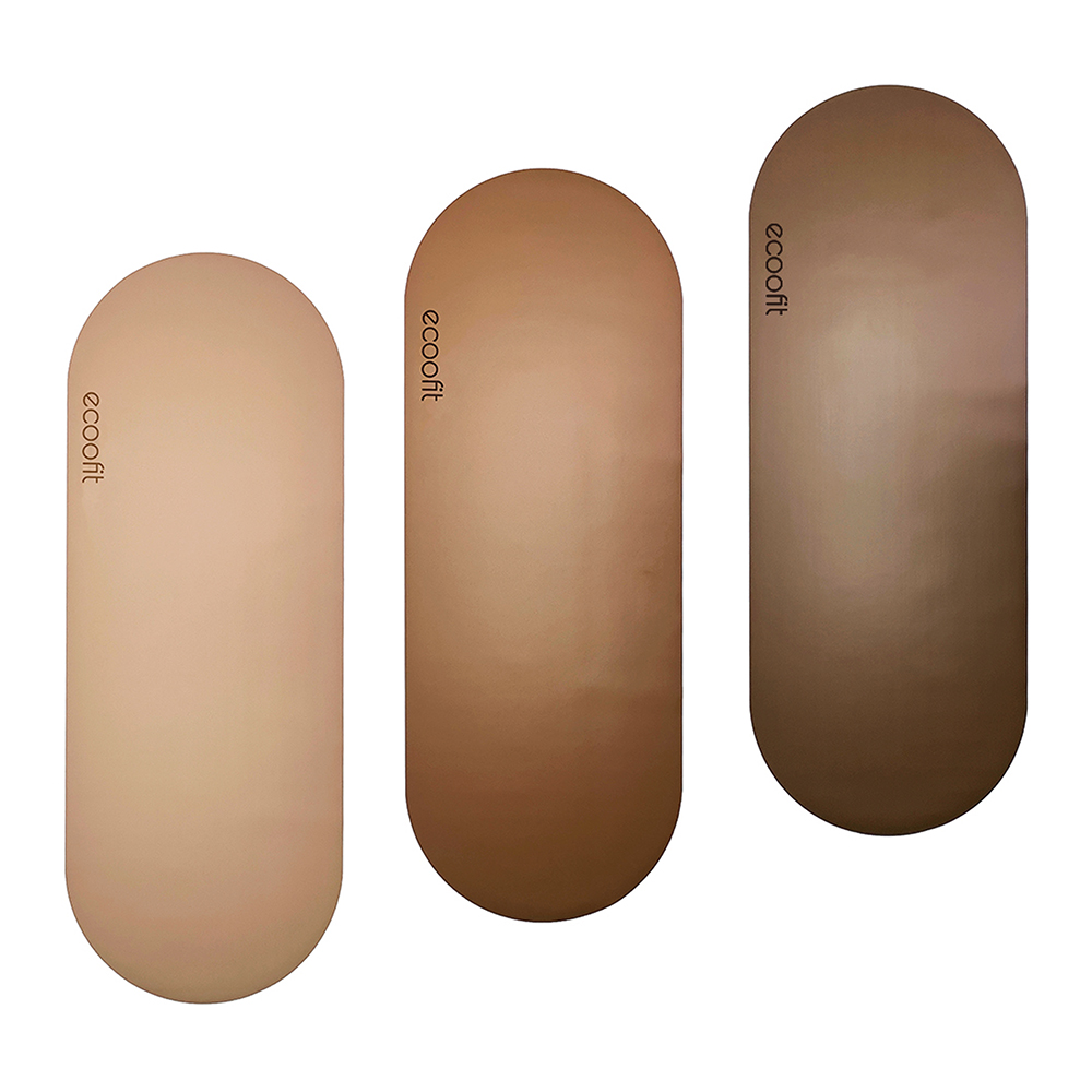 Eco-Friendly 4mm 5mm Thick Nude Oval PU Natural Rubber Anti-Slip Custom Logo Pilates Vegan Pill Shape Arch Yoga Mat
