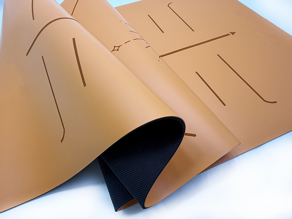  Arch Oval Shape Custom Color Logo Printed PU Yoga Mat Rubber with Custom Design Alignment Guildlines