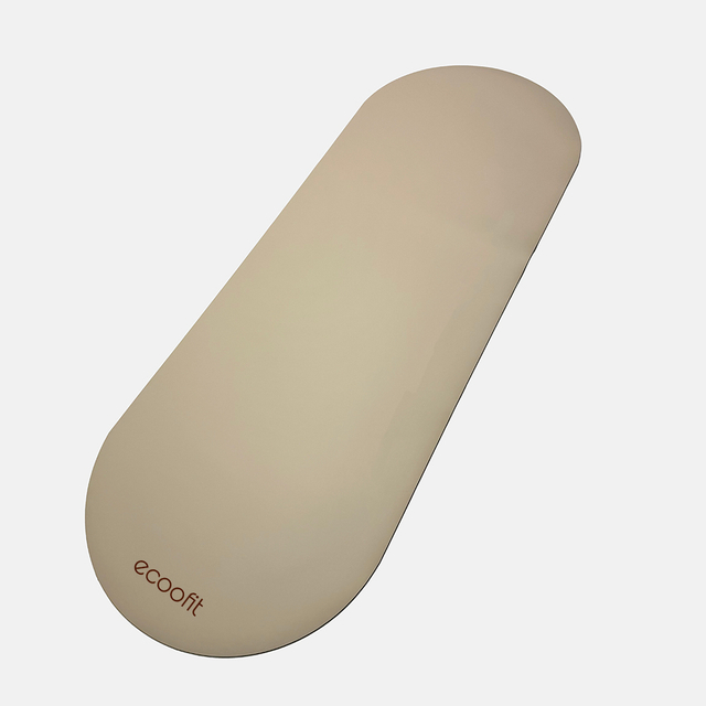 Eco-Friendly 5mm Thick PU Natural Rubber Branded Mat Arch Oval Curved Para Yoga Mat De Yoga Beige Sand Nude Color