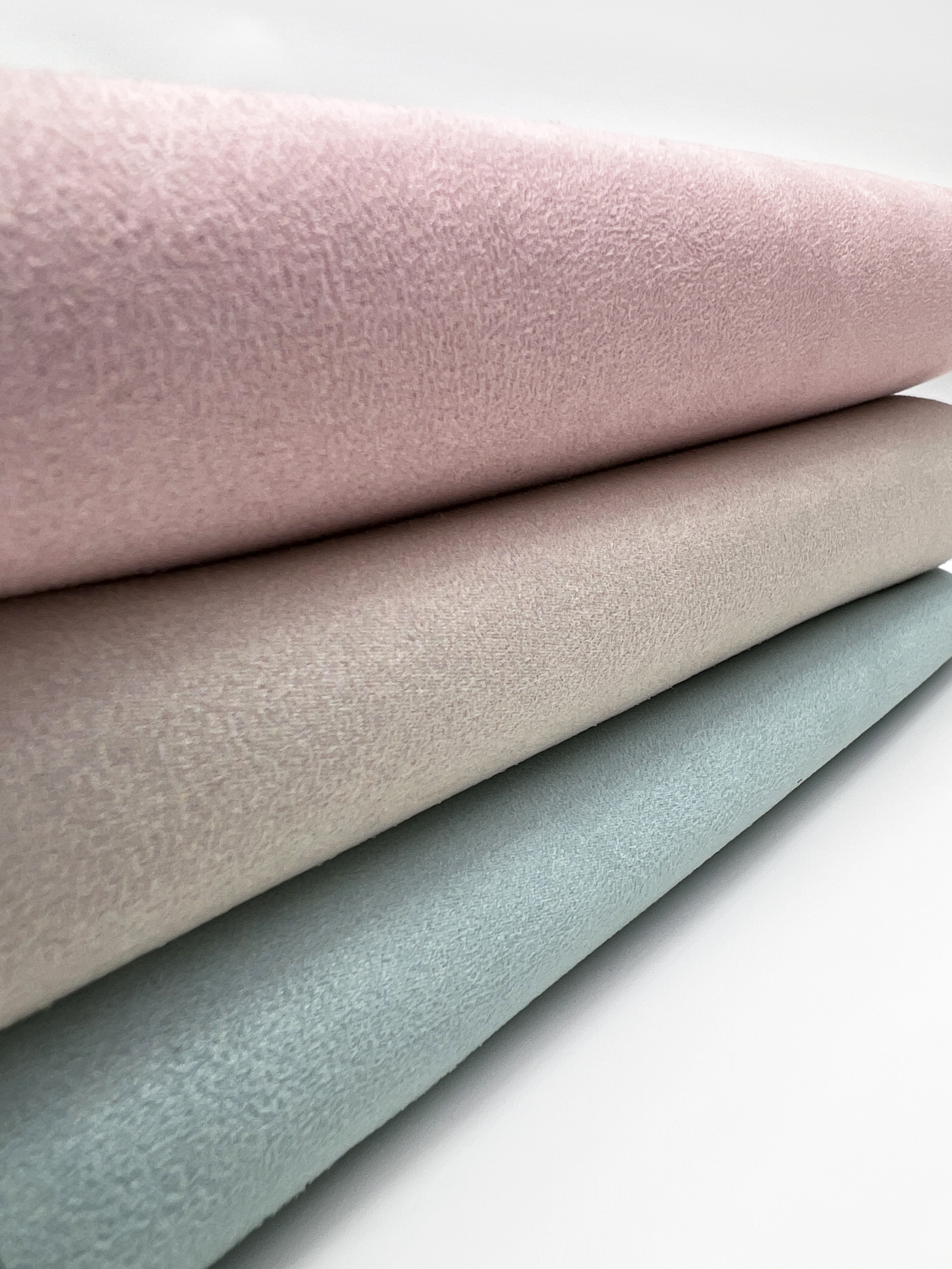 Pastel Blue Pink Beige Nuede Solid Color Custom Logo Hygiene Foldable Easy Care Durable Pilates Reformer Mat With Suede Bag