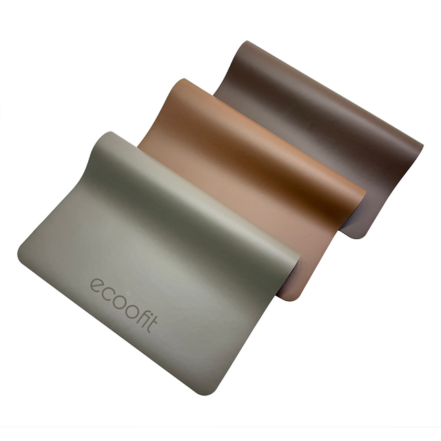 Grade A Custom Printed Laser Etch Logo Oval Arched Sand Nude Chocolate Brown Coffee Color PU Natural Rubber Yoga Mat