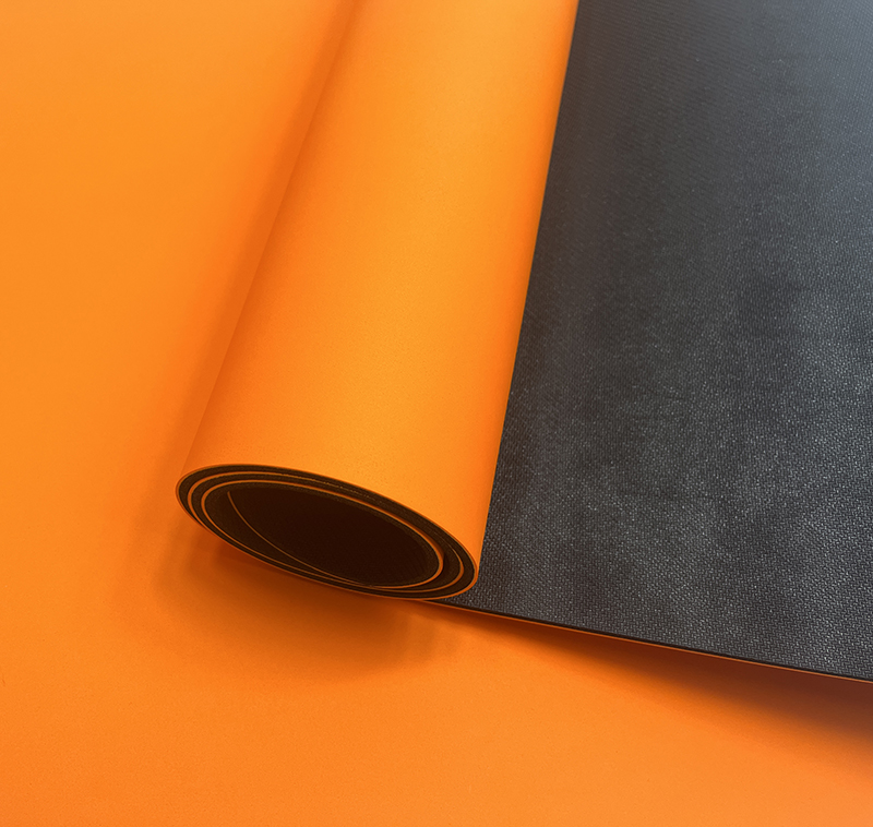 Nonslip Coconut Fiber Vegan PU Orange Tan Leather Natural Rubber Polyurethane Custom Branded Logo Laser Alignment Custom Color Nude Beige Yoga Mat 