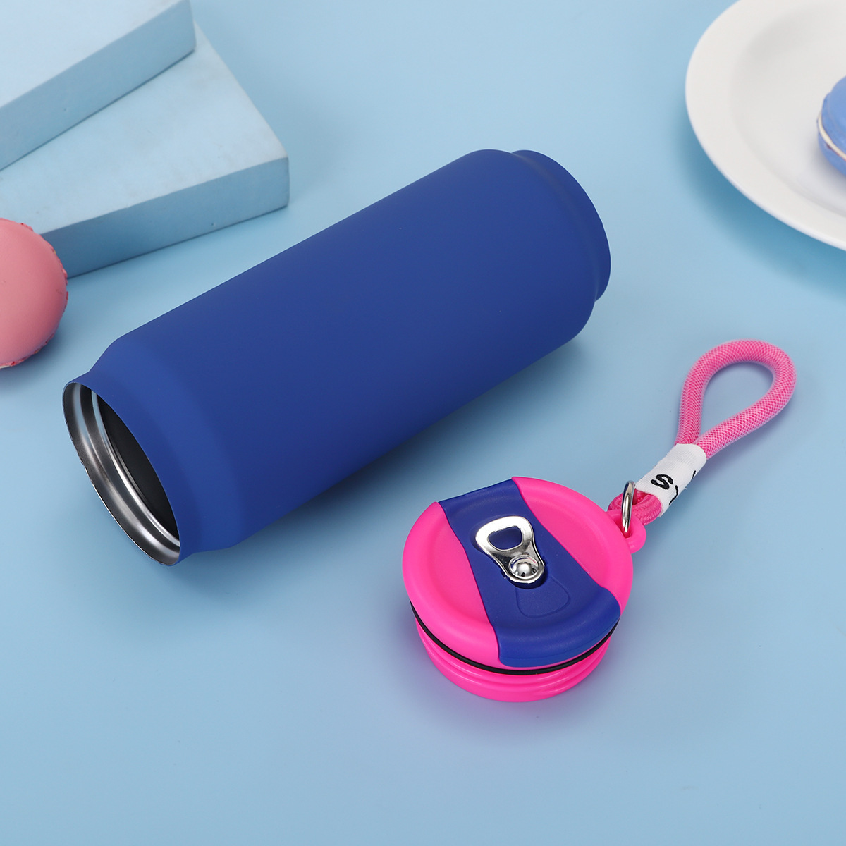 500ml Insulated Vaccum Coffee Mugs 304 Stainless Steel Macaron Color Large Capacity Car Cups Cola Cans Custom Logo