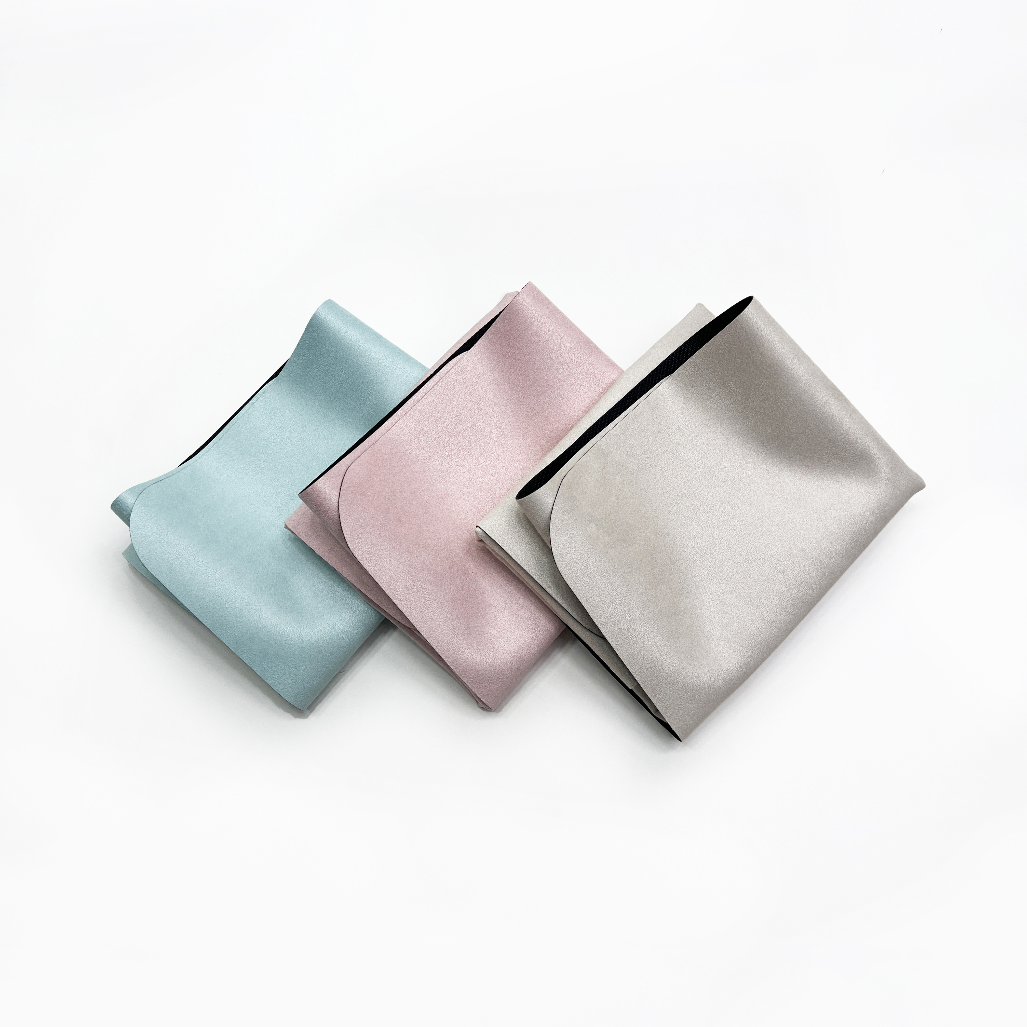 Pastel Blue Pink Beige Nuede Solid Color Custom Logo Hygiene Foldable Easy Care Durable Pilates Reformer Mat With Suede Bag
