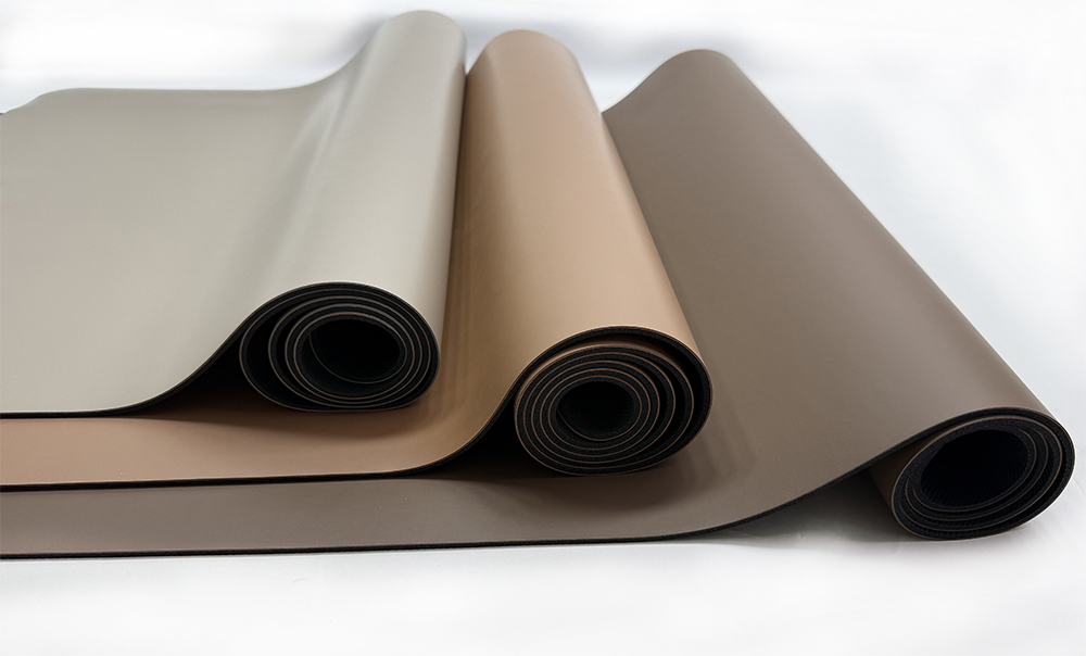 Grade A Custom Printed Laser Etch Logo Oval Arched Sand Nude Chocolate Brown Coffee Color PU Natural Rubber Yoga Mat