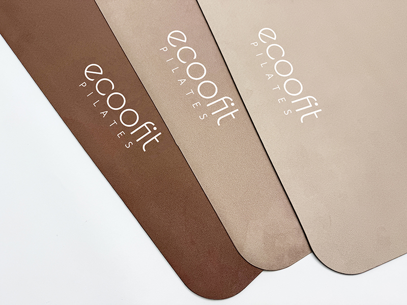Beige Brown Chocolate Folding Soft Non Slip Custom Microfiber Suede Cover Towel Pilates Reformer Mat With Suede Bag