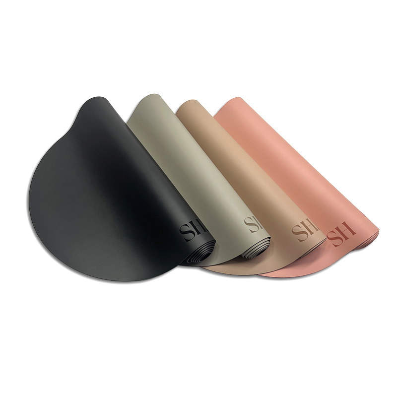 4mm Thick Gym Sport Rubber PU Yoga Pilates Arch Mat Studio Workout Custom Logo Oval Yoga Mat Rubber Black