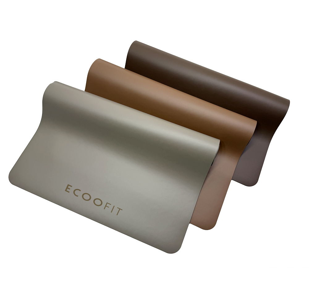 Grade A Custom Printed Laser Etch Logo Oval Arched Sand Nude Chocolate Brown Coffee Color PU Natural Rubber Yoga Mat