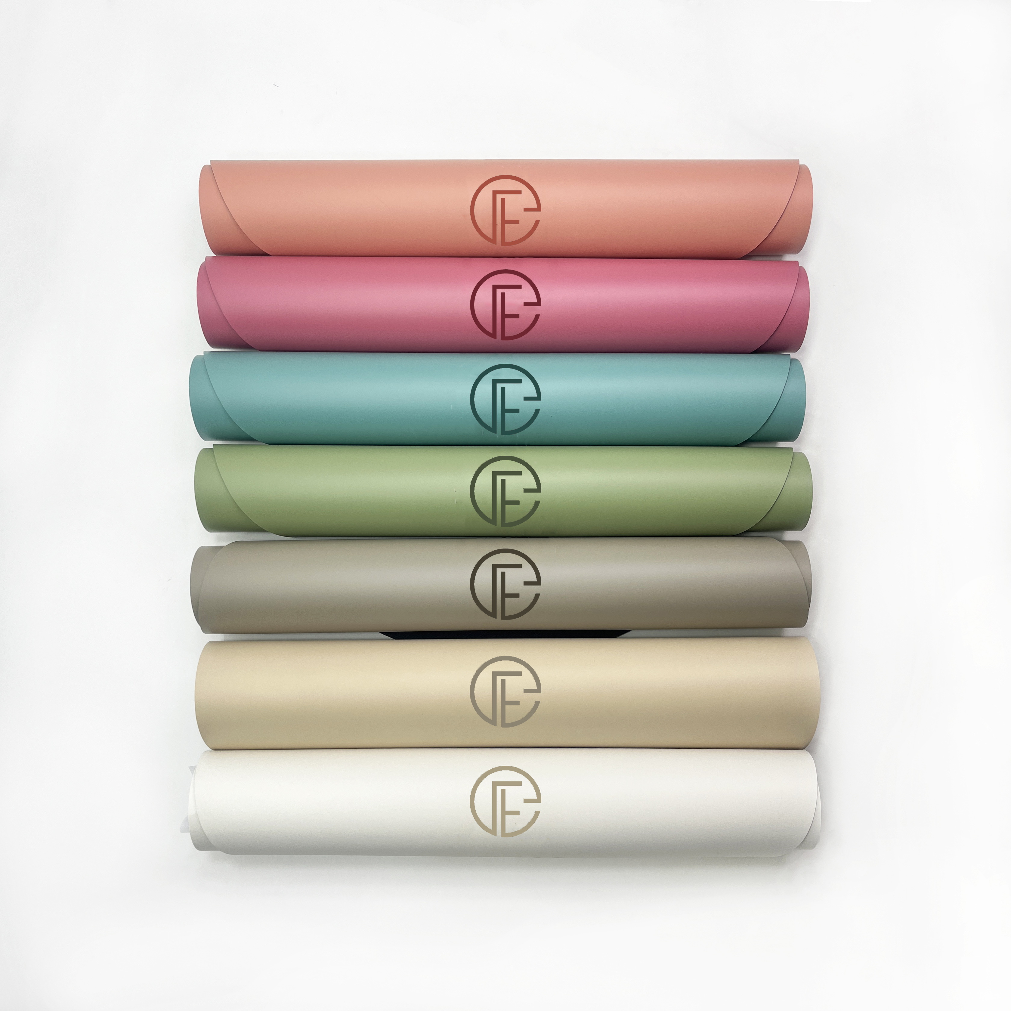 High End Multi Color Plain Solid Color PU Rubber Oval Shape Yoga Mat With Custom Logo