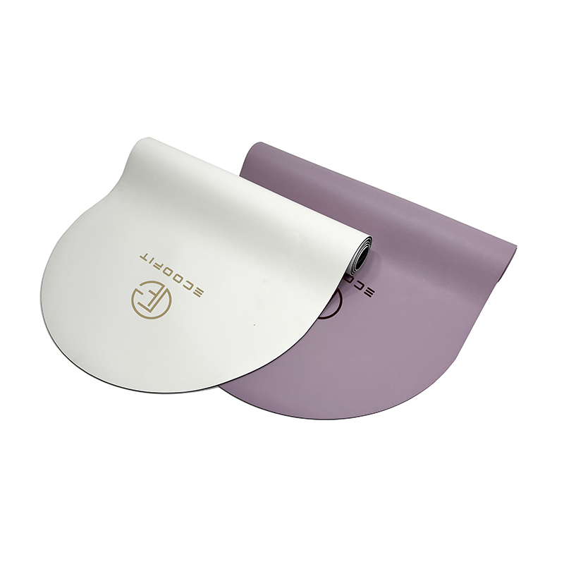 Custom Logo Alignment Design Laser UV Printed Purple Violet Color Nonslip PU Rubber Yoga Mat Nonslip