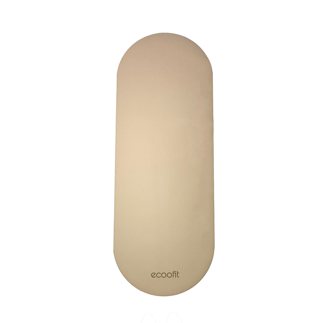 Eco-Friendly 5mm Thick PU Natural Rubber Branded Mat Arch Oval Curved Para Yoga Mat De Yoga Beige Sand Nude Color