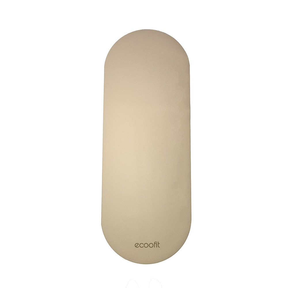 Eco-Friendly 5mm Thick PU Natural Rubber Branded Mat Arch Oval Curved Para Yoga Mat De Yoga Beige Sand Nude Color
