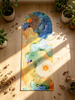 Unique Arch Shaped Floral Custom UV Printed Yoga Mat PU Natural Rubber Matt with Brand Logo in Capsule Pill Shape