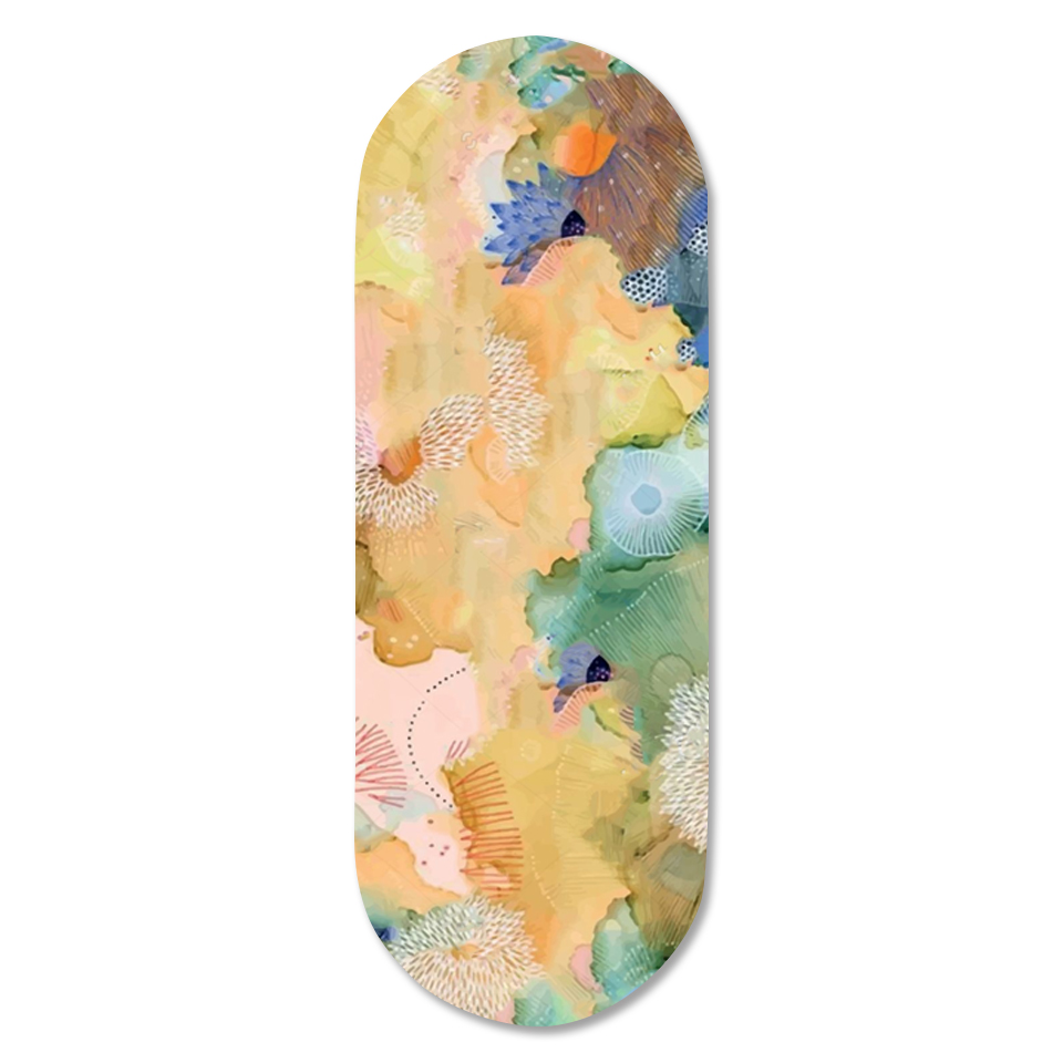 Unique Arch Shaped Floral Custom UV Printed Yoga Mat PU Natural Rubber Matt with Brand Logo in Capsule Pill Shape
