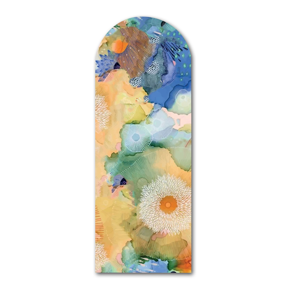 Unique Arch Shaped Floral Custom UV Printed Yoga Mat PU Natural Rubber Matt with Brand Logo in Capsule Pill Shape