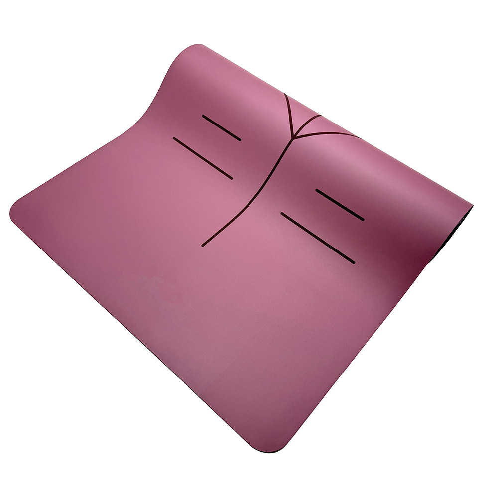 Sweat Grip Hot Yoga Matt Claret Burgundy Color PU Yoga Mat Natural Rubber with Custom Logo in Capsule Shape