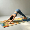 Unique Arch Shaped Floral Custom UV Printed Yoga Mat PU Natural Rubber Matt with Brand Logo in Capsule Pill Shape