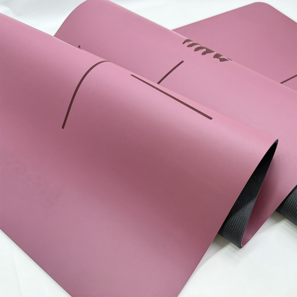 Sweat Grip Hot Yoga Matt Claret Burgundy Color PU Yoga Mat Natural Rubber with Custom Logo in Capsule Shape
